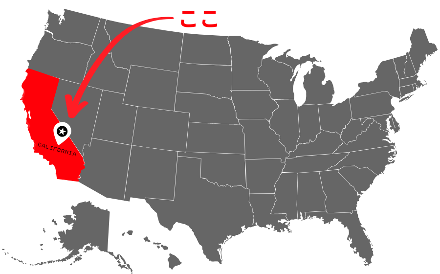 カリフォルニア州の場所