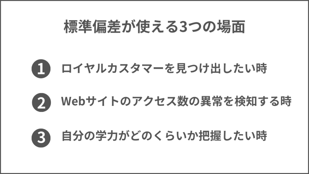 標準偏差が使える3つの場面