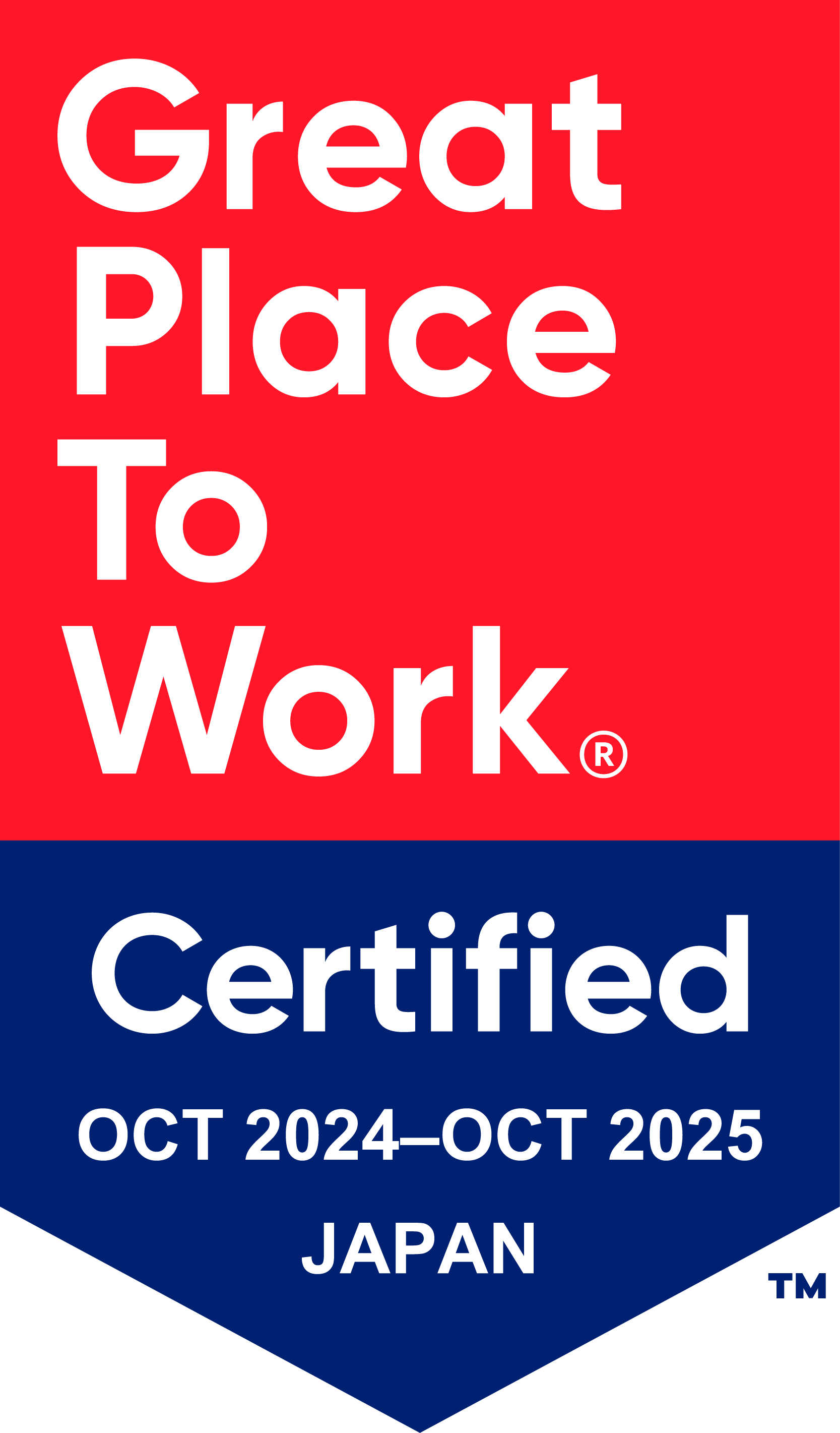 Great Place To Work Certified OCT 2024-OCT 2025 JAPAN